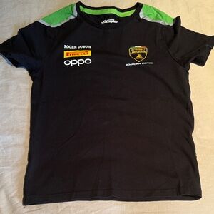 Lamborghini Kids Black Tee with Green Highlights